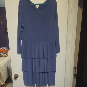 LuLaRoe Georgia Elegant Blue Tiered Dress